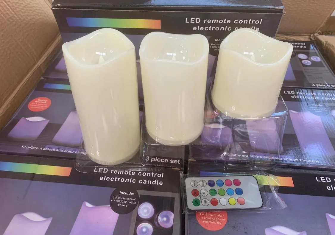 Zestaw 3 świec LED z pilotem 3PCS