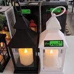 Lampka LED w kształcie latarni czarno-biała