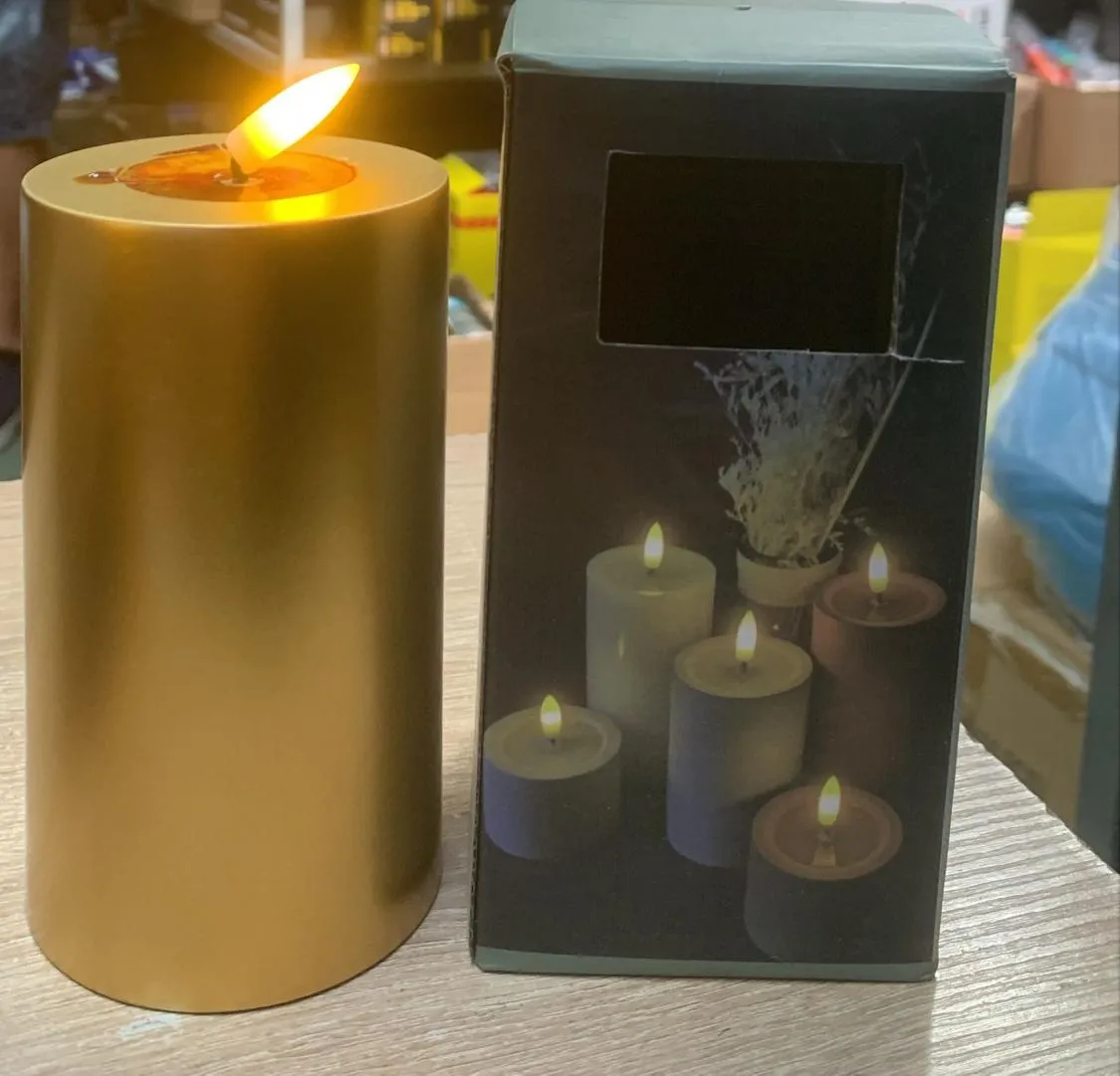 Świeca LED 12cm złoty kolor