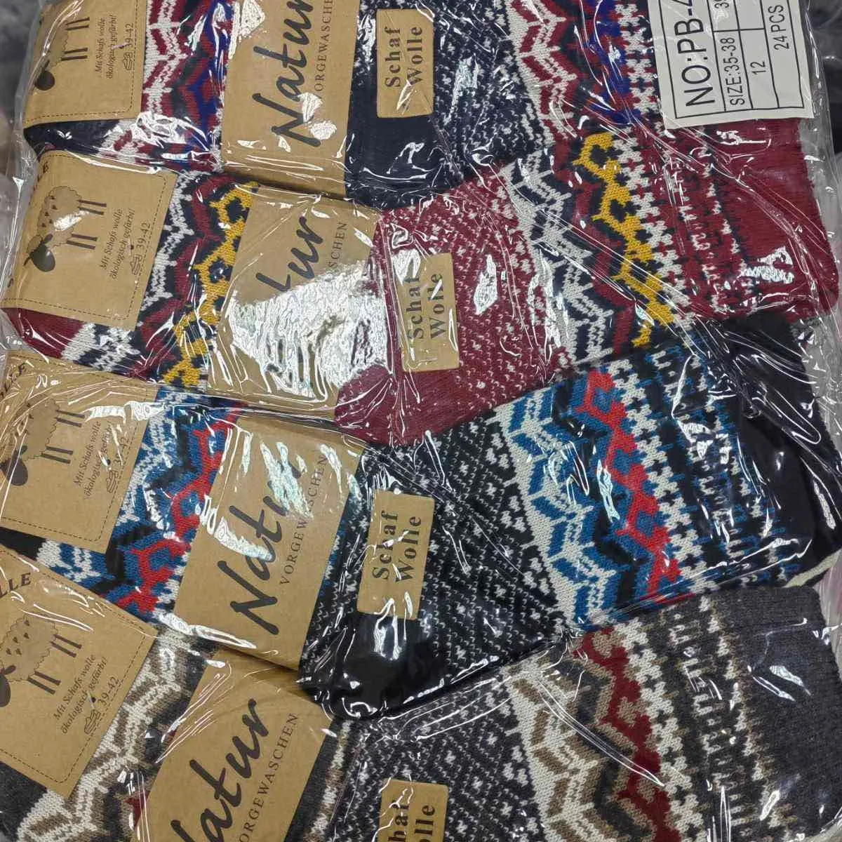 Skarpetki Damskie Natur Wool wzorzyste 24 szt