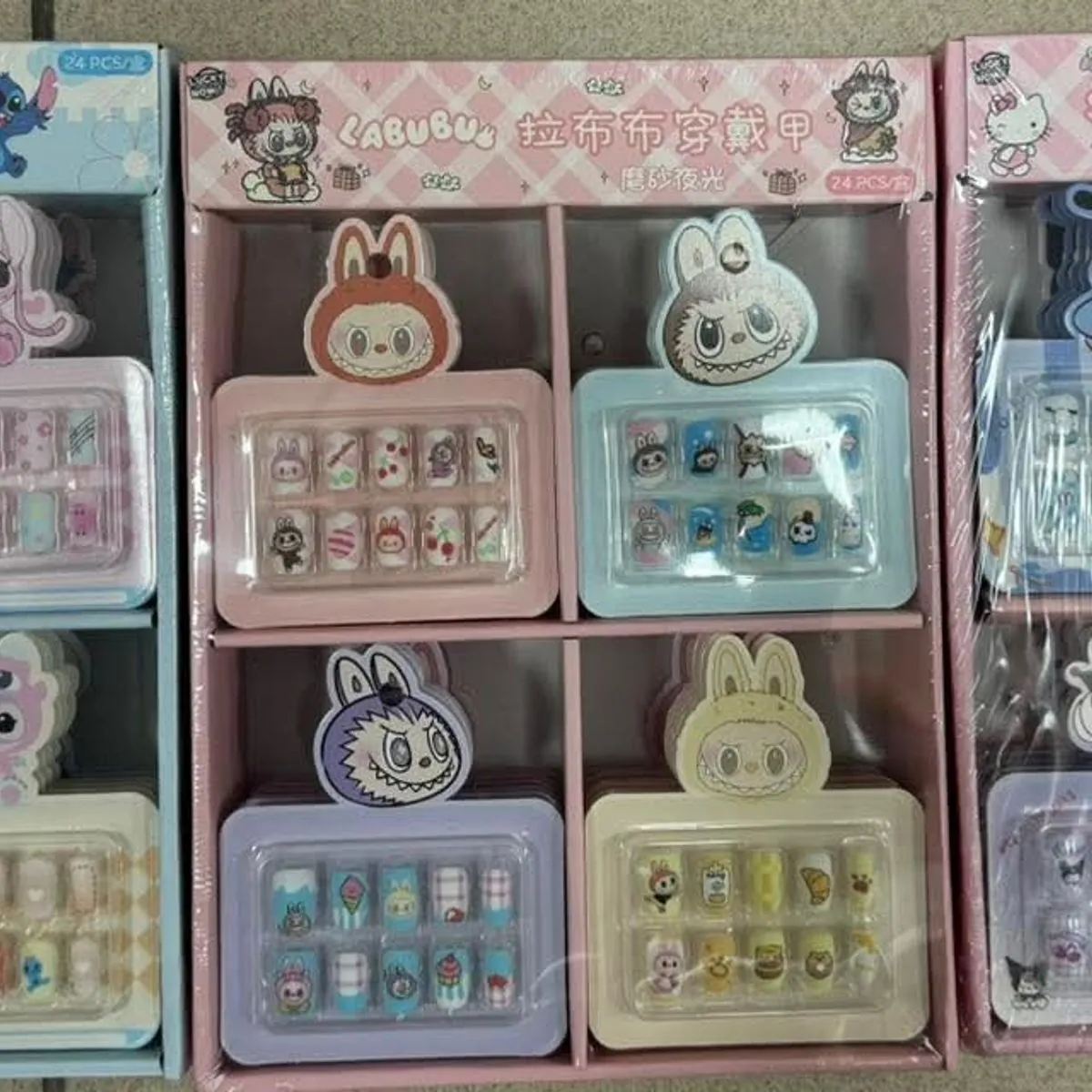 Zestaw Zabawki Nail Art dla Dzieci Stitch Lofi 24 szt