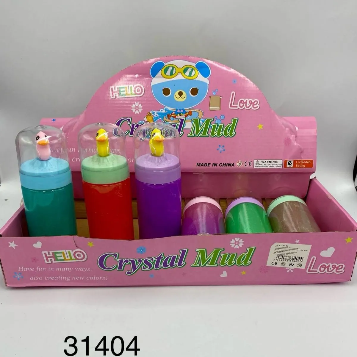 Zabawki Slime Crystal Mud w 6 kolorach, opak. 12 szt