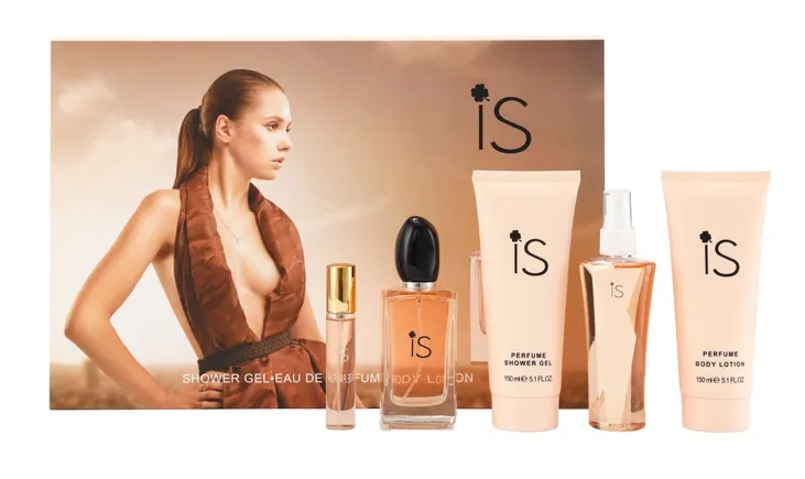 Zestaw prezentowy IS damskie perfumy z żelem i lotionem