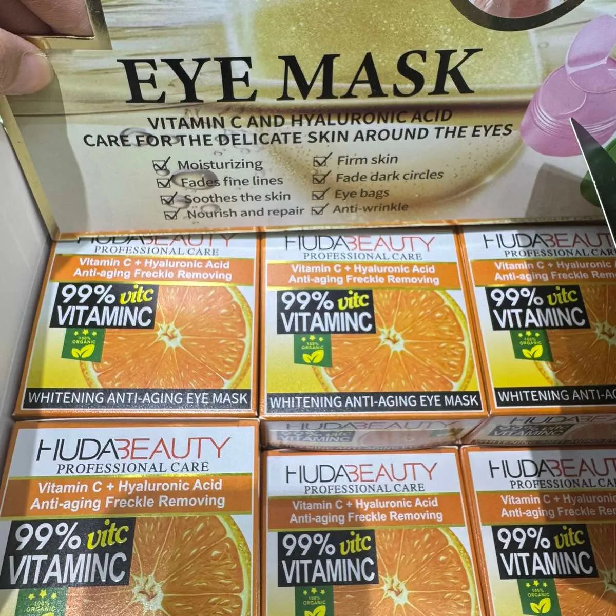 Maska pod Oczy HUDABEAUTY 99% Wit C i Hyaluronic