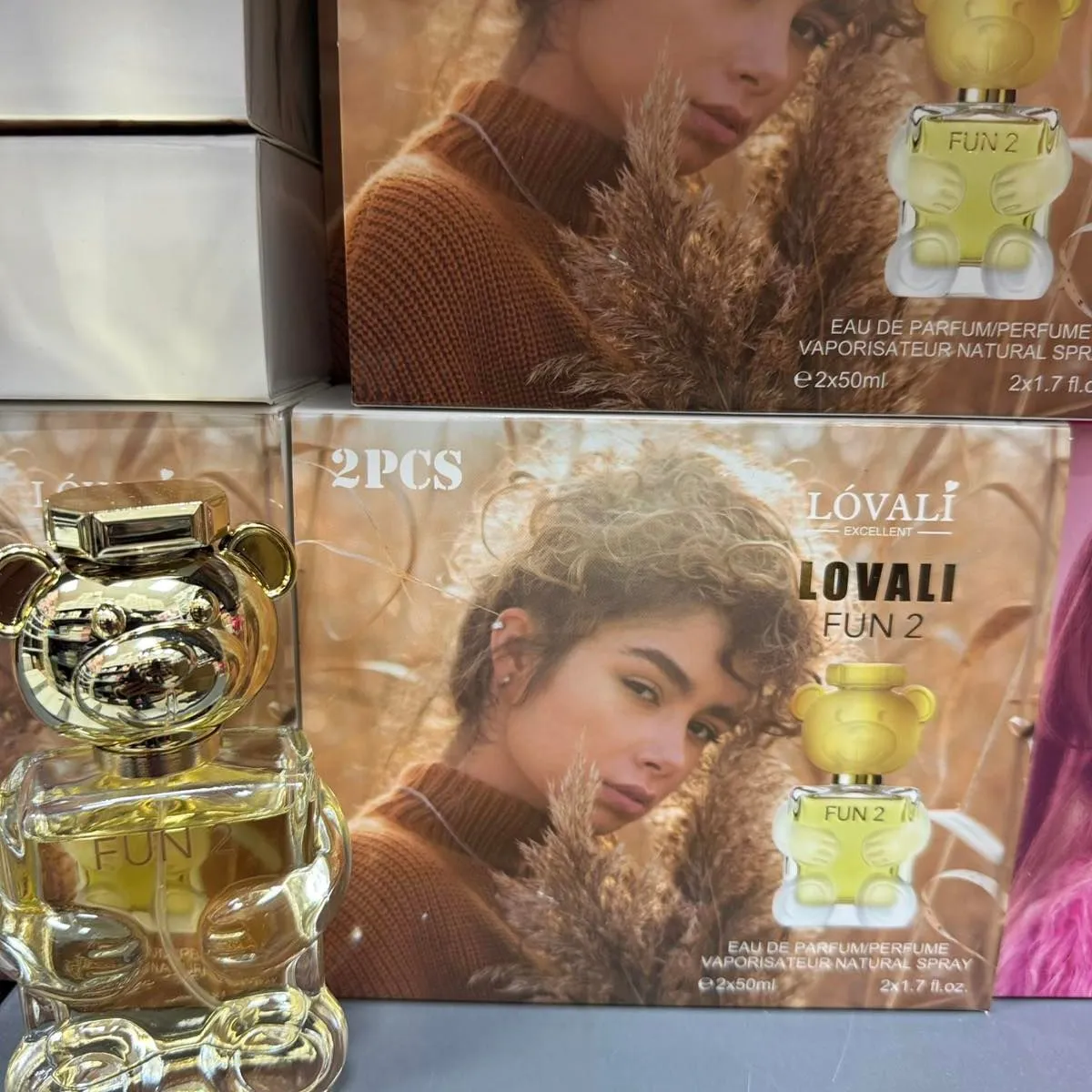 Perfumy LOVALI FUN 2x50ml w kształcie złotego misia