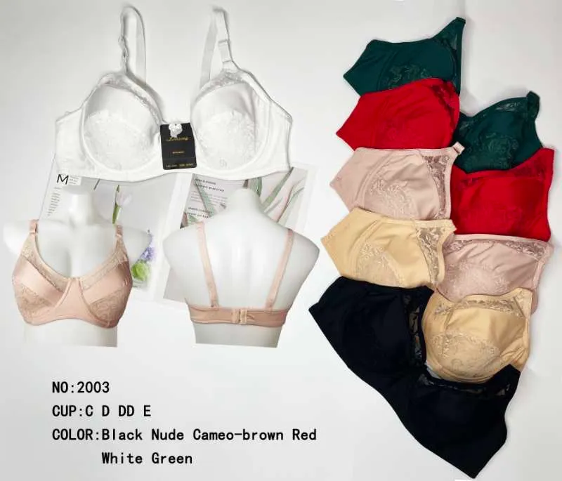 Biustonosz Damski Cup D, kolory: Black, Nude, Red, Green, White