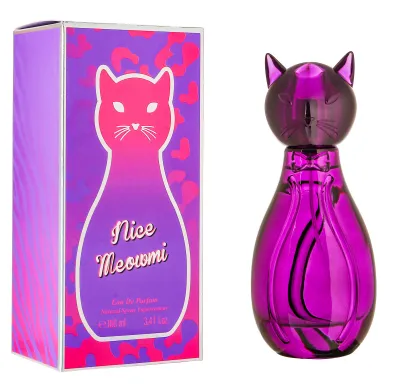 Perfumy Nice Meowmi 100ml fioletowy flakon z kotem