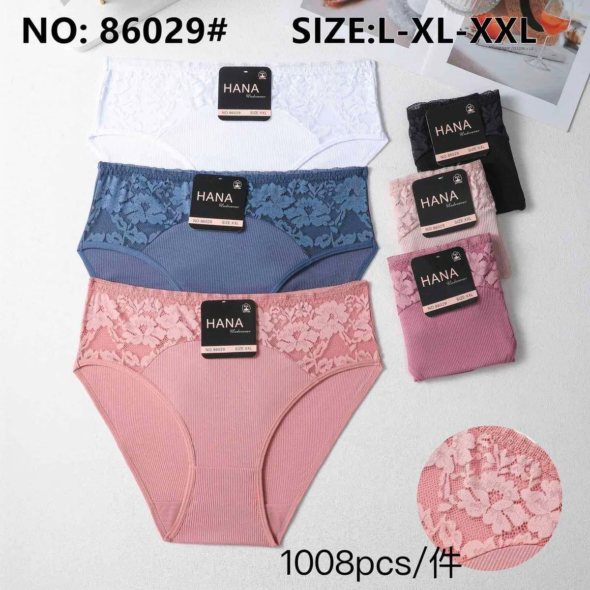 Majtki damskie HANA koronkowe L-XXL 6 kolorów
