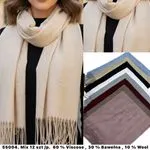 Szaliki damskie wzorzyste 55x180 cm viscose bawełna wełna