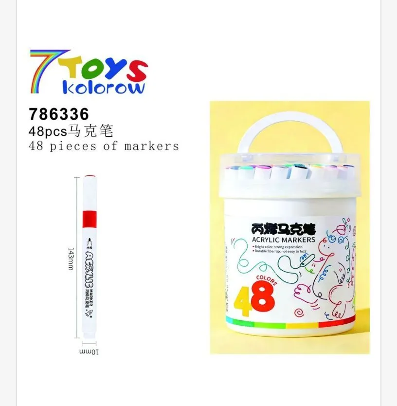 Zestaw Markerów Akrylowych 48 Kolorów 48 szt