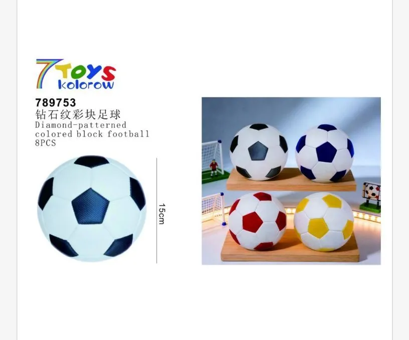 Zabawka Piłka Kolorowy Blok Piłki Nożnej 18cm