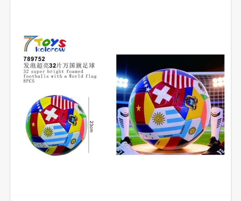 Piłka nożna z flagami świata 23 cm 7 Kolor