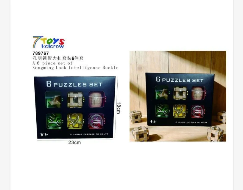 Zabawki Kongming Lock Intelligence Buckle 6 Puzzles Set