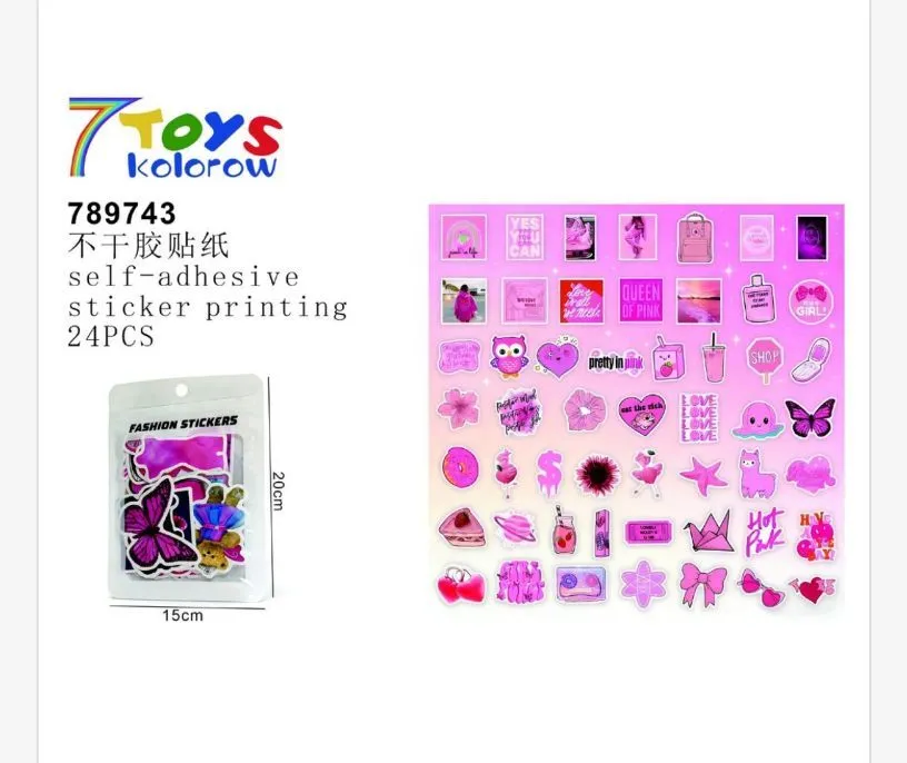 Naklejki modowe 7Toys 24 szt 15x20 cm
