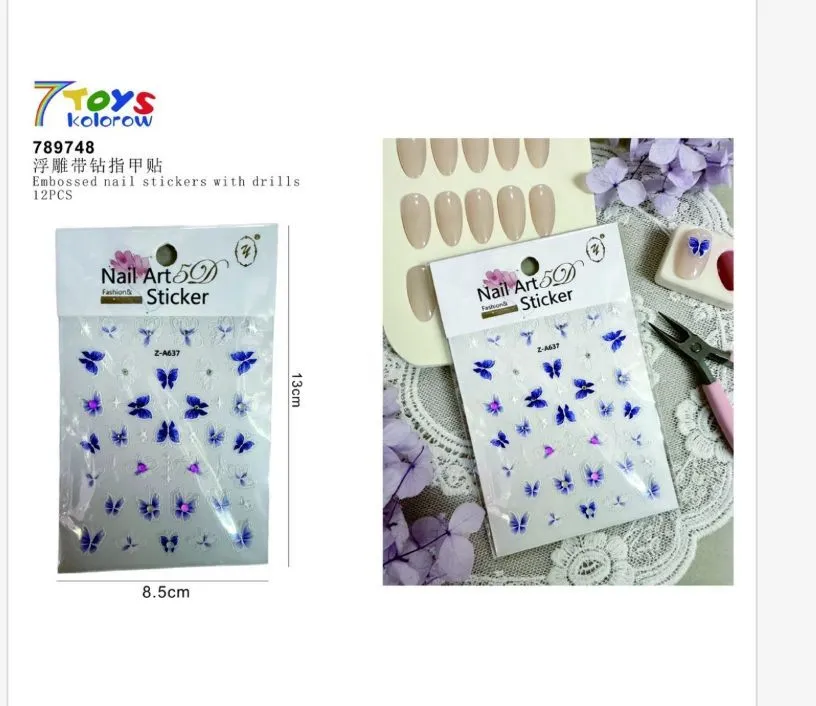 Zabawki Nail Art Sticker naklejki z wiertłem 10x8.5cm
