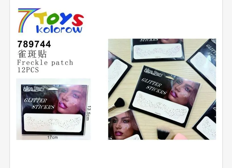 Zabawki Naklejki Freckle Patch Glitter 12 szt