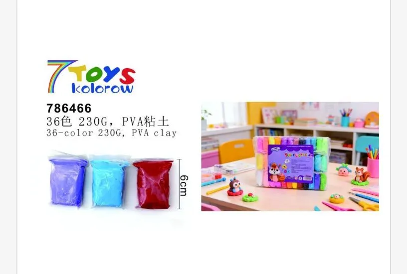 Zestaw plasteliny 36 kolorów 230g 7Toys