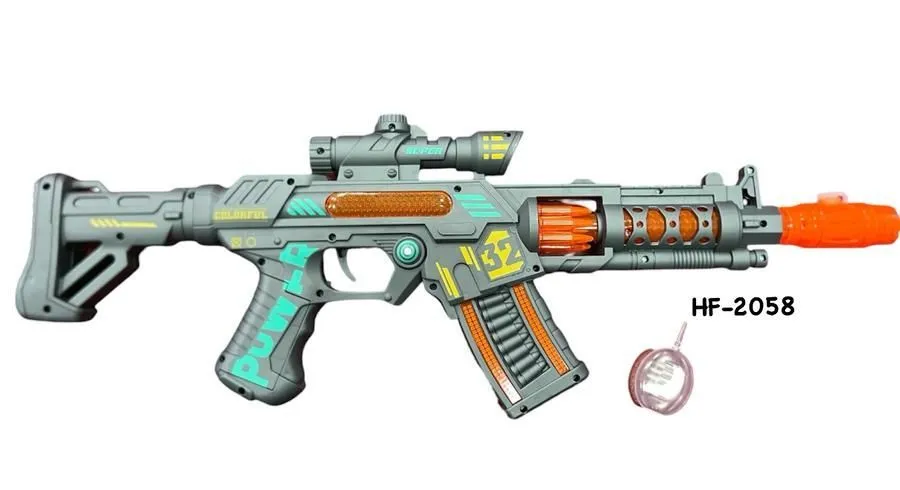 Pistolet na kulki HF-2058 szary z zielenią i pomarańczem