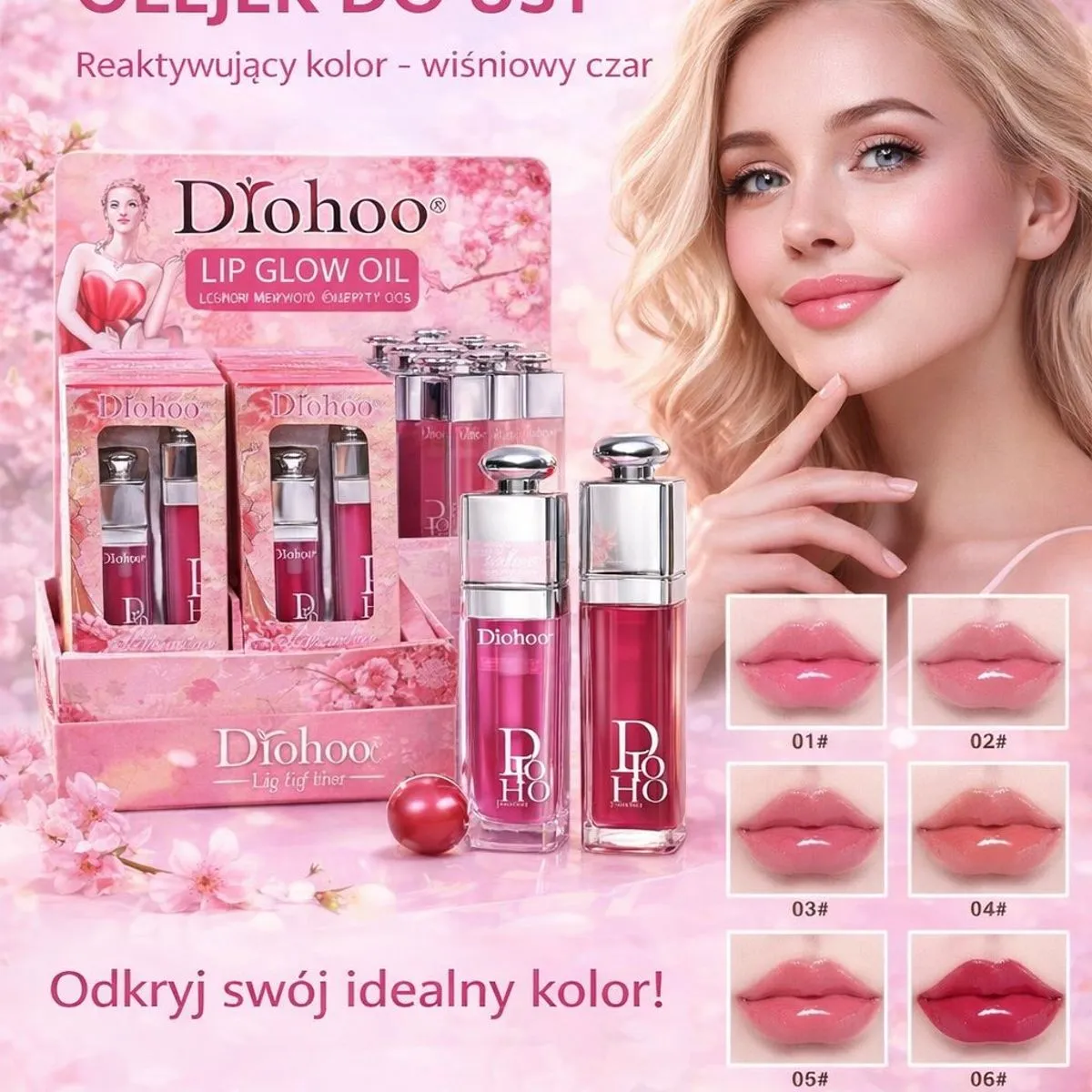 Diohooo Lip Glow Oil olejek do ust 4 szt.