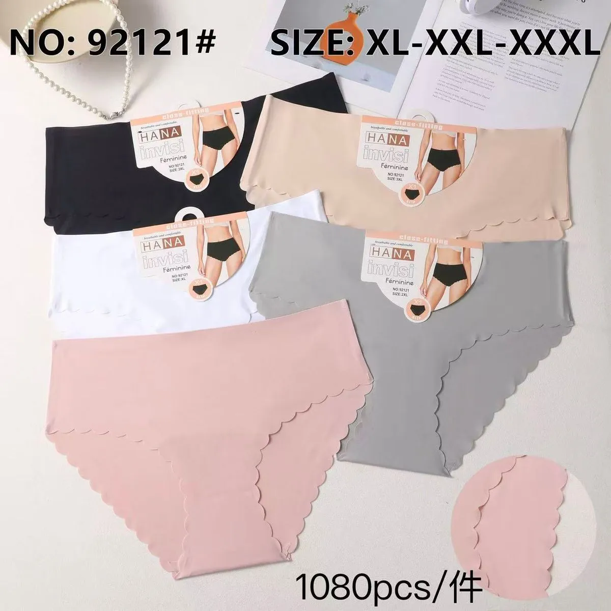 Majtki damskie bezszwowe Hana XL-XXXXL 4szt/pak