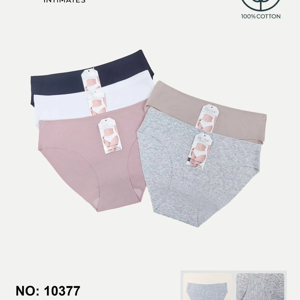 Majtki damskie Dyanana 5 szt S-L 100% bawełna NO:10377