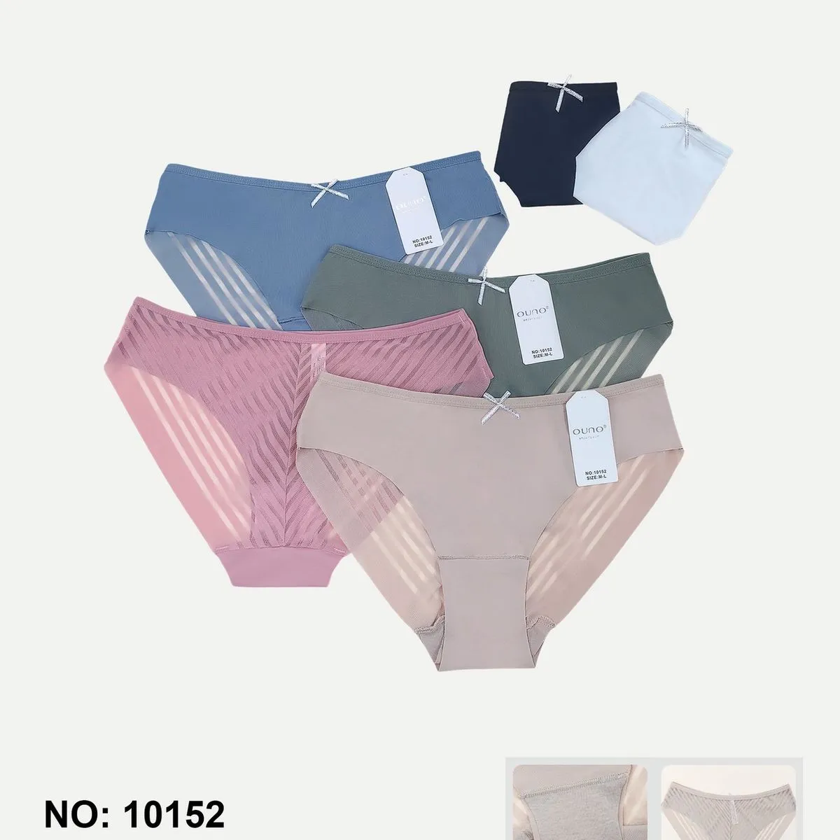 Majtki damskie Ouono mesh XL, zestaw 5 szt NO:10152