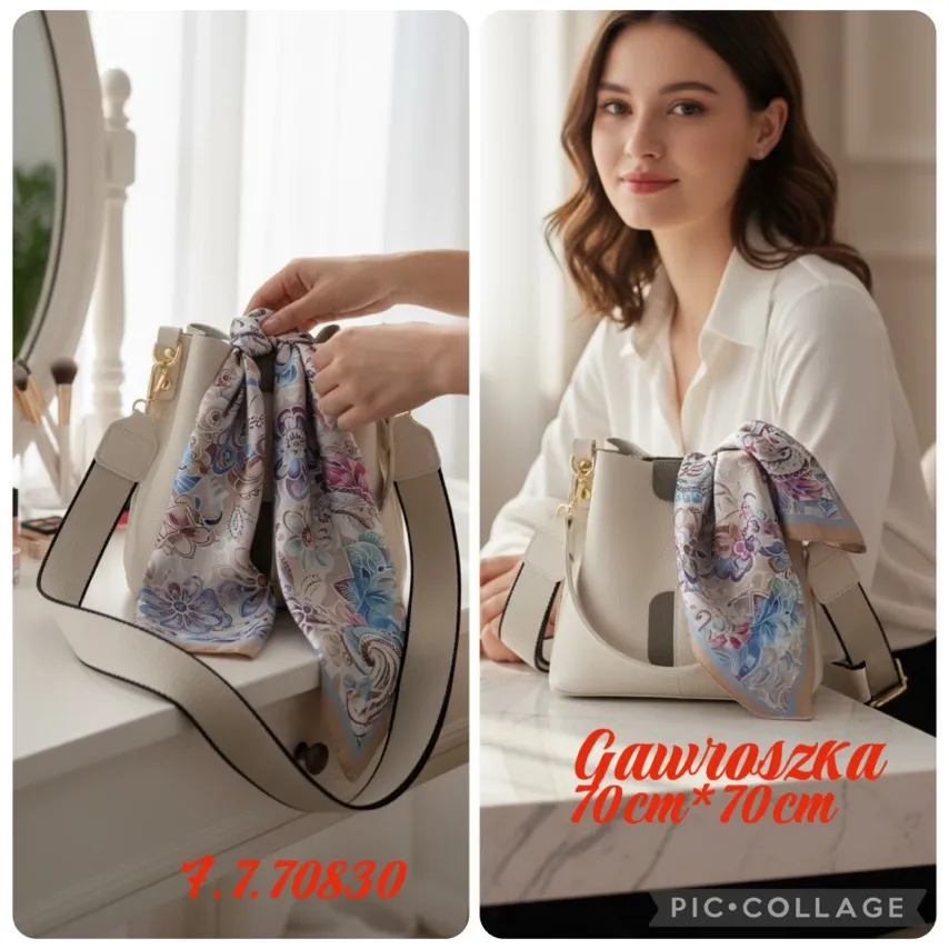 Chusta damska 70cm x 70cm wielokolorowa
