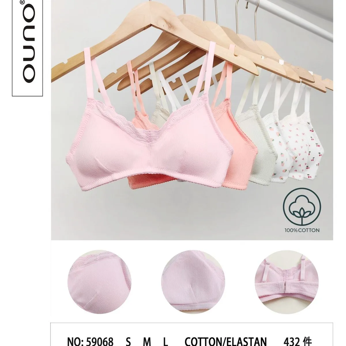 Biustonosz damski bawełniany S M L 100% Cotton Elastan