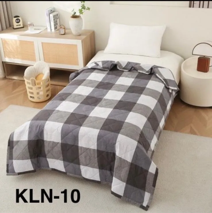 Kołdry Letnie 200/220 Szaro-Białe w Kratę KLN-N-10
