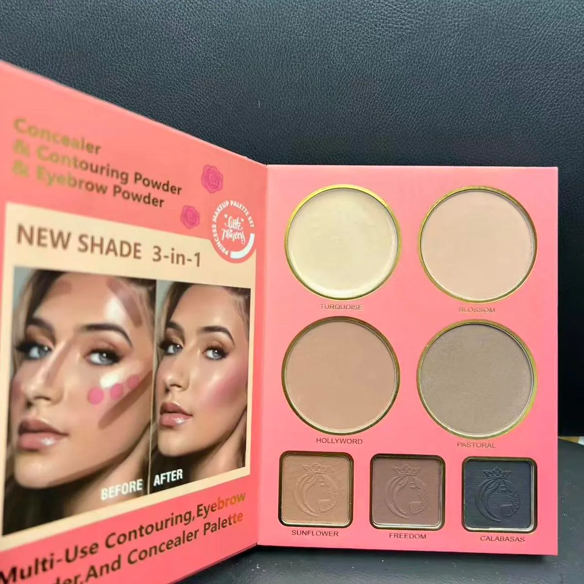 Zestaw New Shade 3w1: Korektor, Pudry do brwi i konturowania