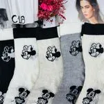 Skarpetki damskie z Myszką Mickey czarne i białe
