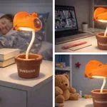 Lampka nocna Sunshine z doniczką pomarańczowa