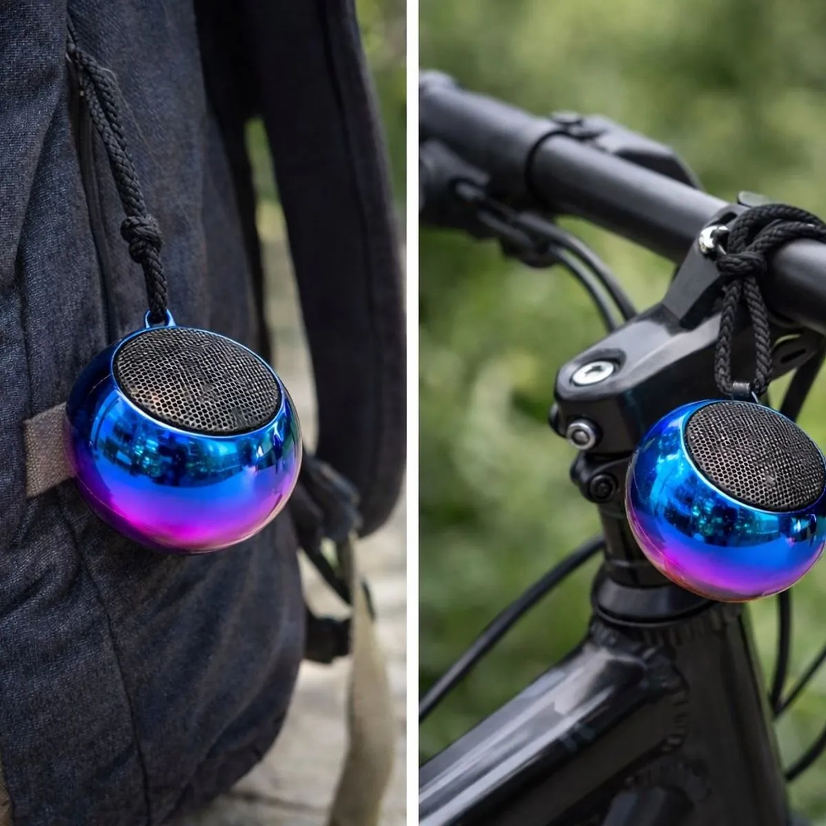 Głośnik Bluetooth kulisty niebieski z metalicznym połyskiem