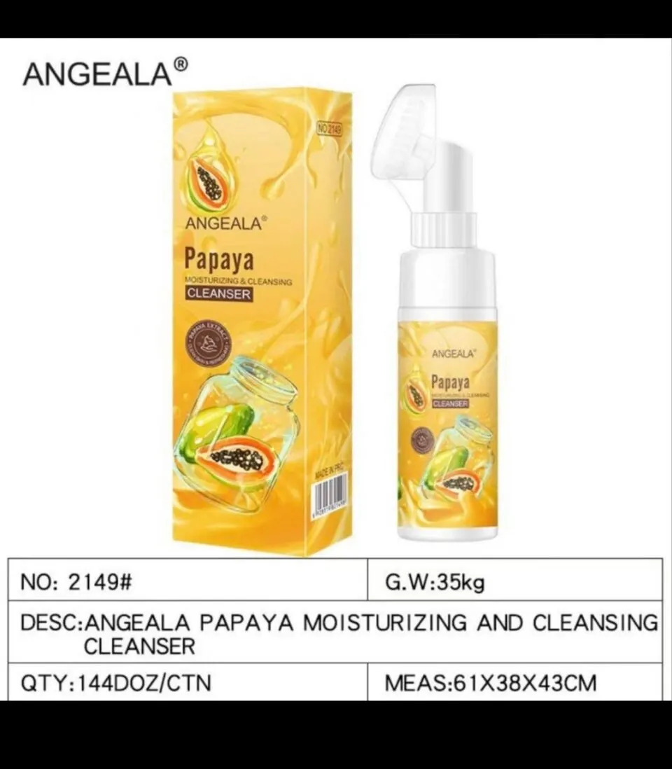 Pianka do twarzy ANGEALA Papaya ze szczoteczką 12szt G.W.35g
