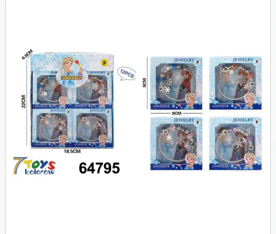 Zestaw Bransoletki Frozen LOVEDEER z Zawieszkami 12 szt.