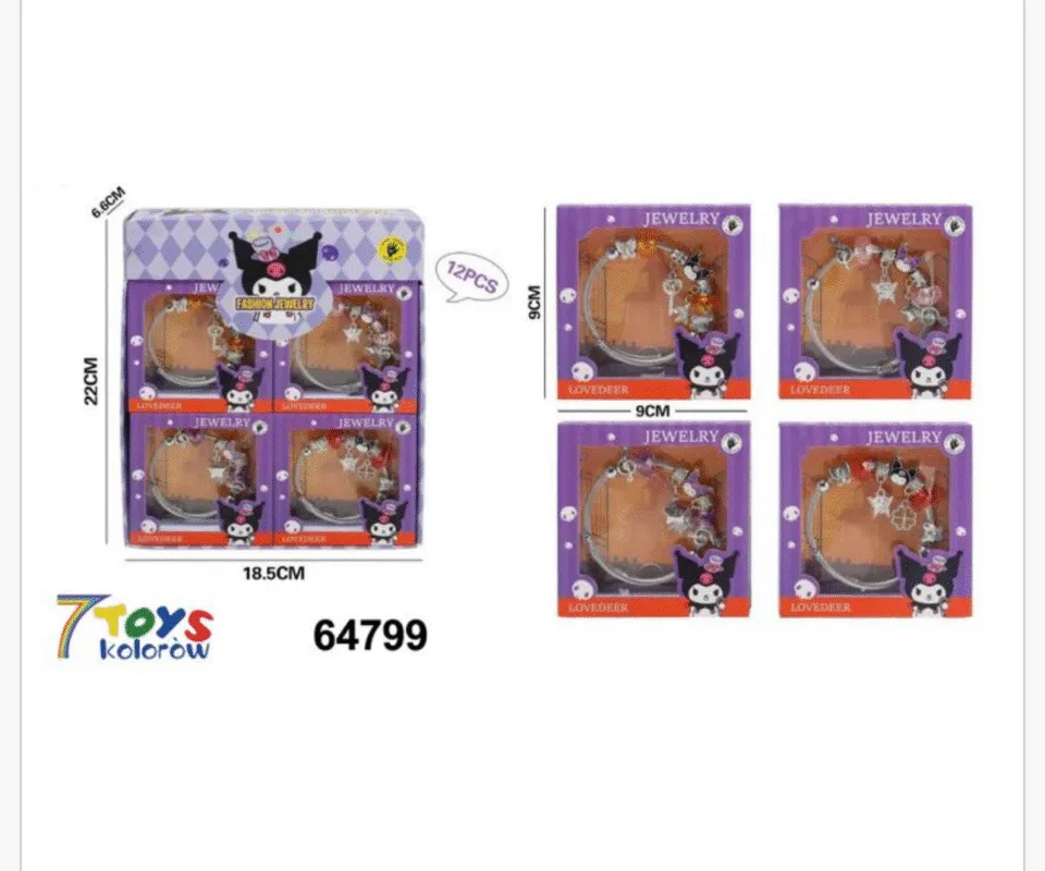 Zestaw koralików bransoletek z zawieszkami 12 szt LOVEDEER 18 cm