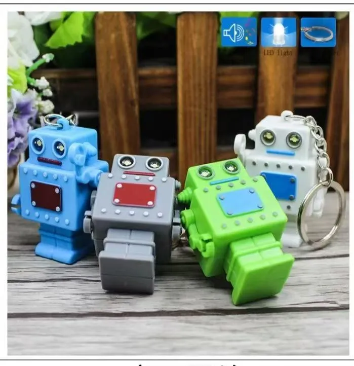 Brelok Robot z Latarką LED i Dźwiękiem - Mix Kolorów