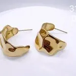 Kolczyki damskie złote 316L hoop nieregularny kształt