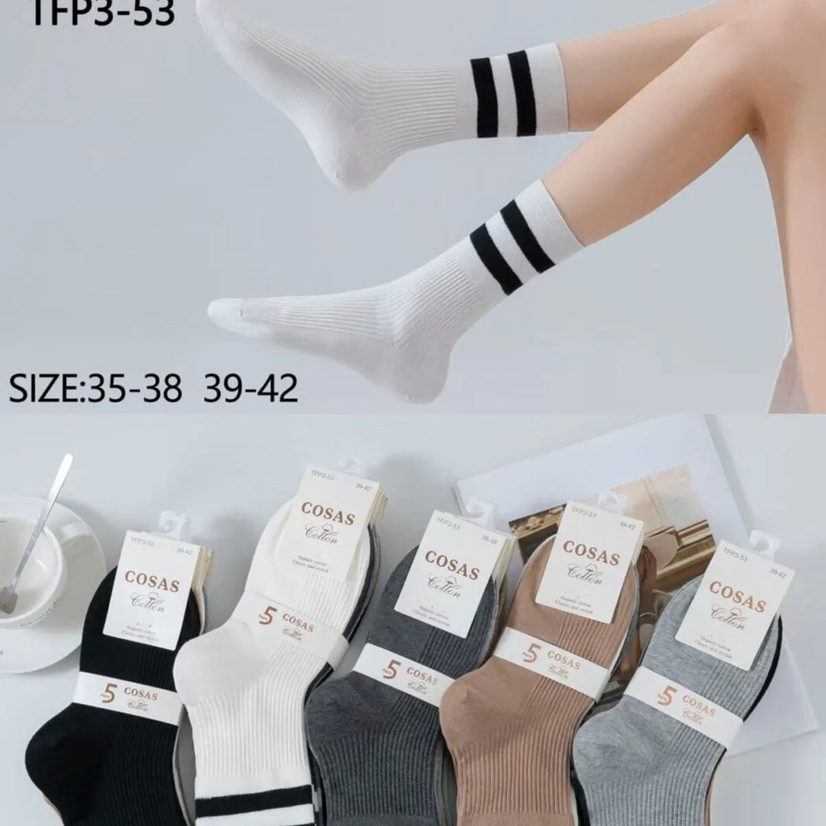Skarpety damskie Cosasas TFP-53, rozmiar 35-42, 5 par