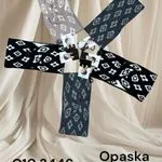 Rękawiczki damskie wzór etniczny szary/czarny C10,3446