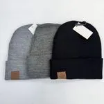 Czapki beanie damskie szare i czarne
