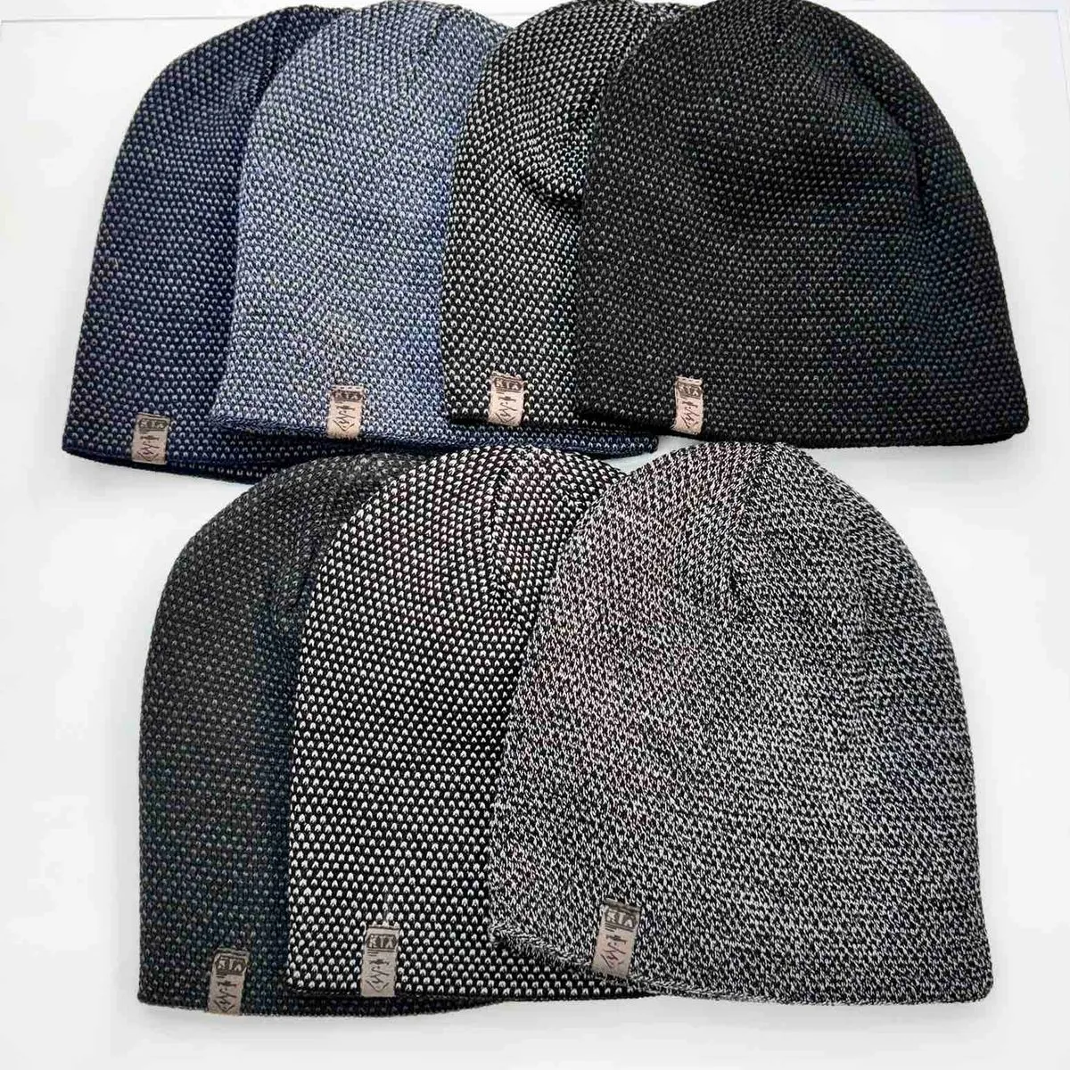 Czapki męskie beanie melanżowe 12 szt/opak.