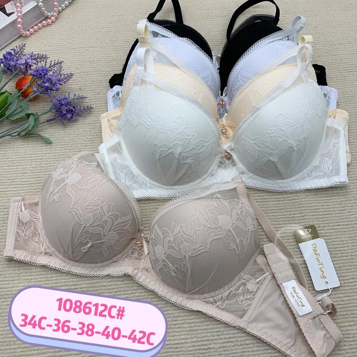 Biustonosz damski push-up koronka 34C-40C