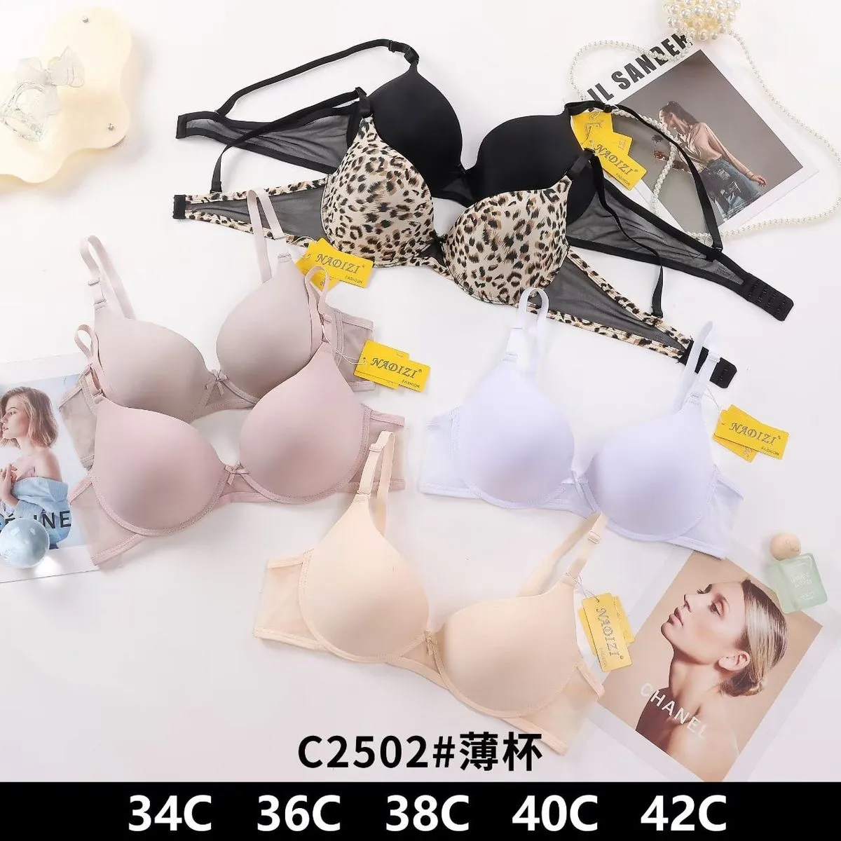 Biustonosz damski push-up C2502, rozmiary 34C-42C