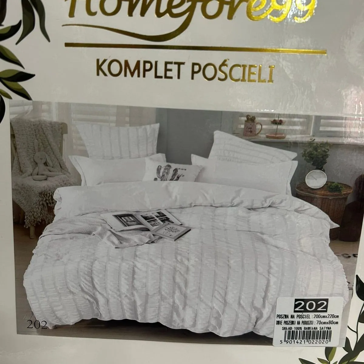 Komplet pościeli 3cz. Homefore 160x200cm biała
