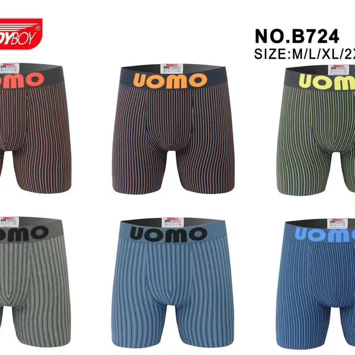 Bielizna męska bokserki UOMO RENDYBOY M/L/XL/XXL prążkowane