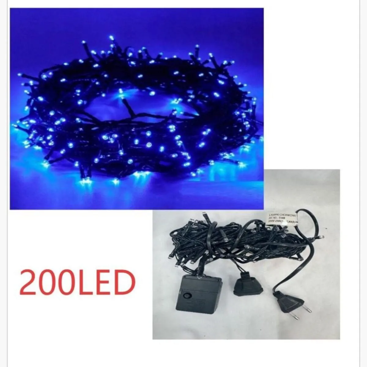 Lampka Dekoracyjna Świąteczna 200LED Niebieska
