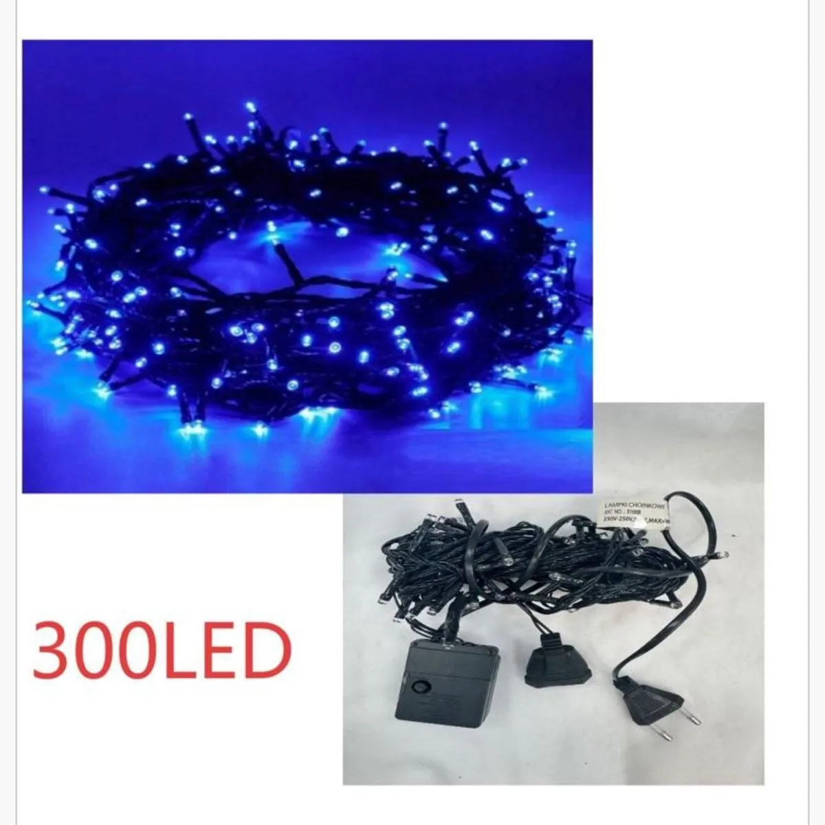 Lampka dekoracyjna świąteczna 300LED niebieska
