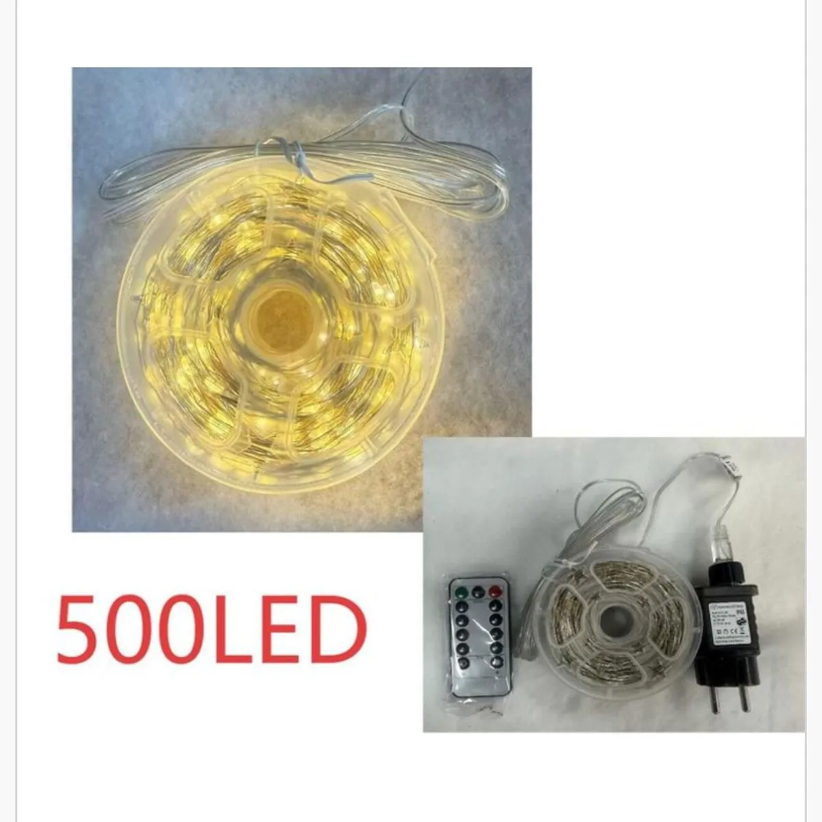 Lampka 500LED LED z pilotem i zasilaczem