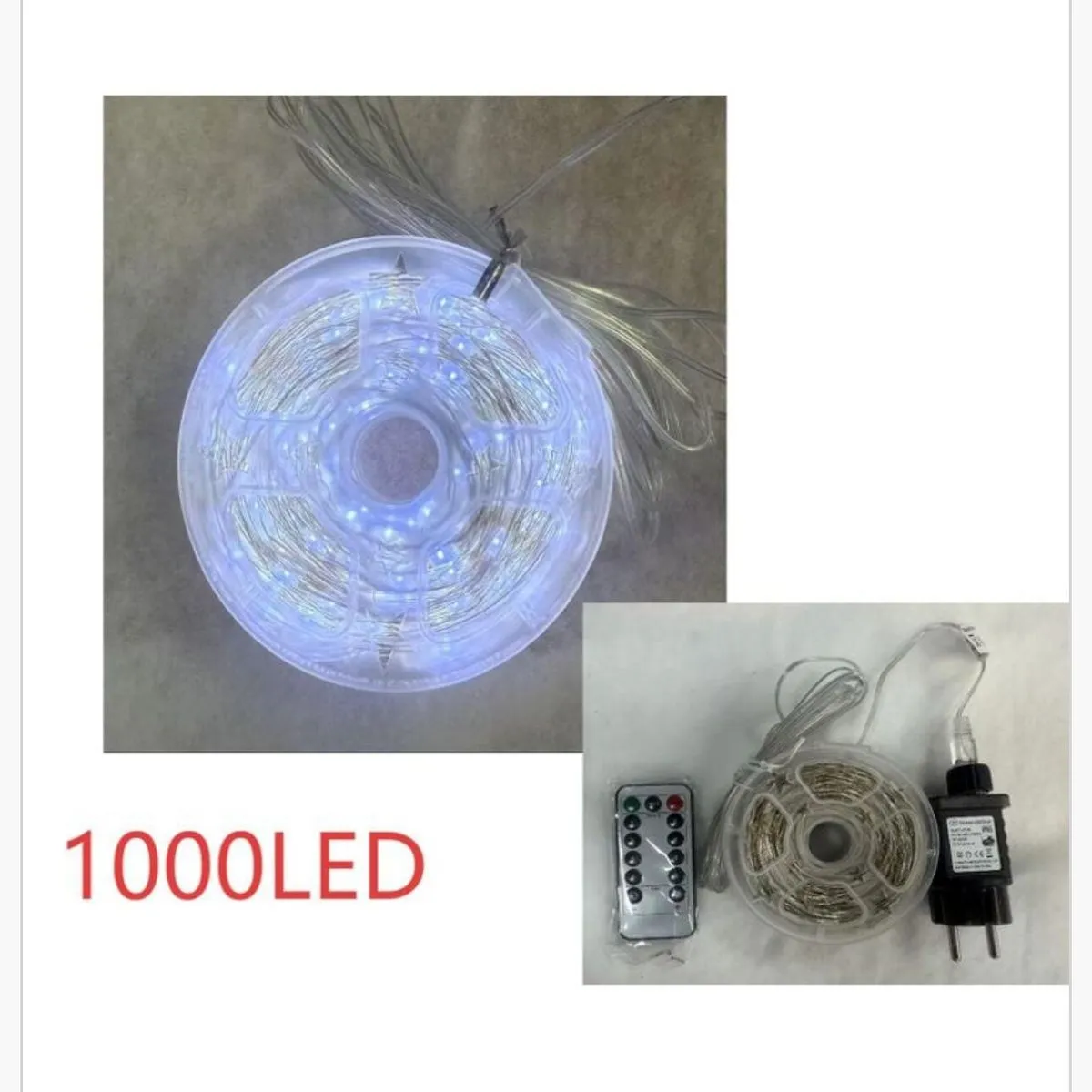Lampka 1000LED LED z pilotem i zasilaczem